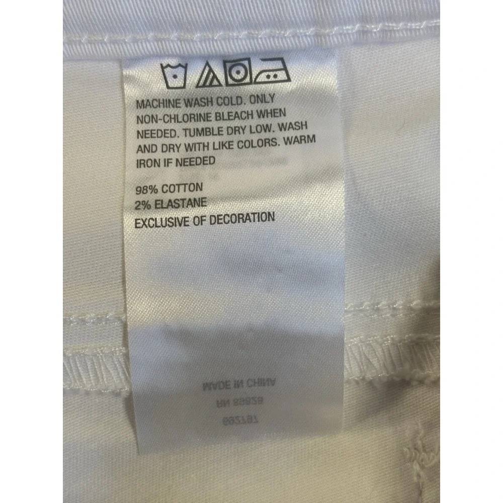 G By Giuliana Women's 16 Skinny White Pink Tuxedo Side Stripe Ankle Jeans Preppy